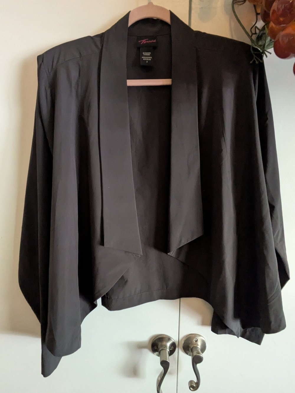 torrid Black Draped Open-Front Blazer Jacket